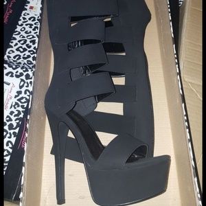 Black platform shoes